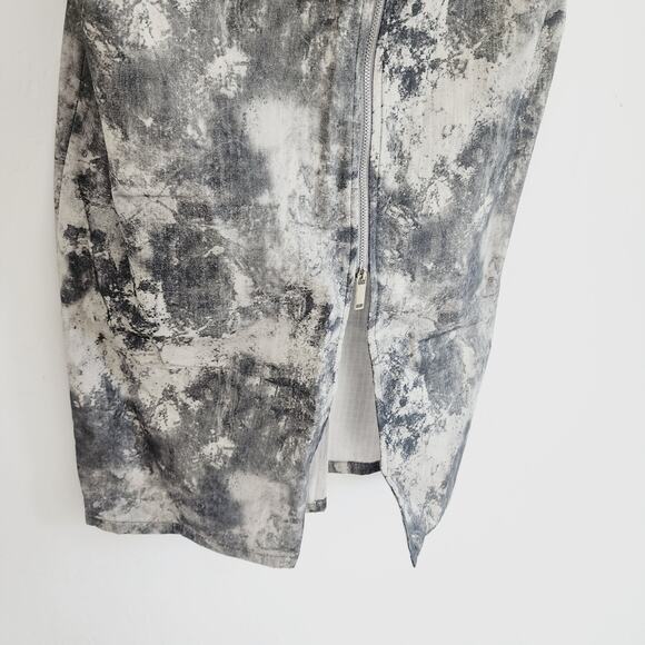 Zara Grey Tie Dye Strapless Midi Dress Zip Front Cargo Dress Size Small - Picture 7 of 12